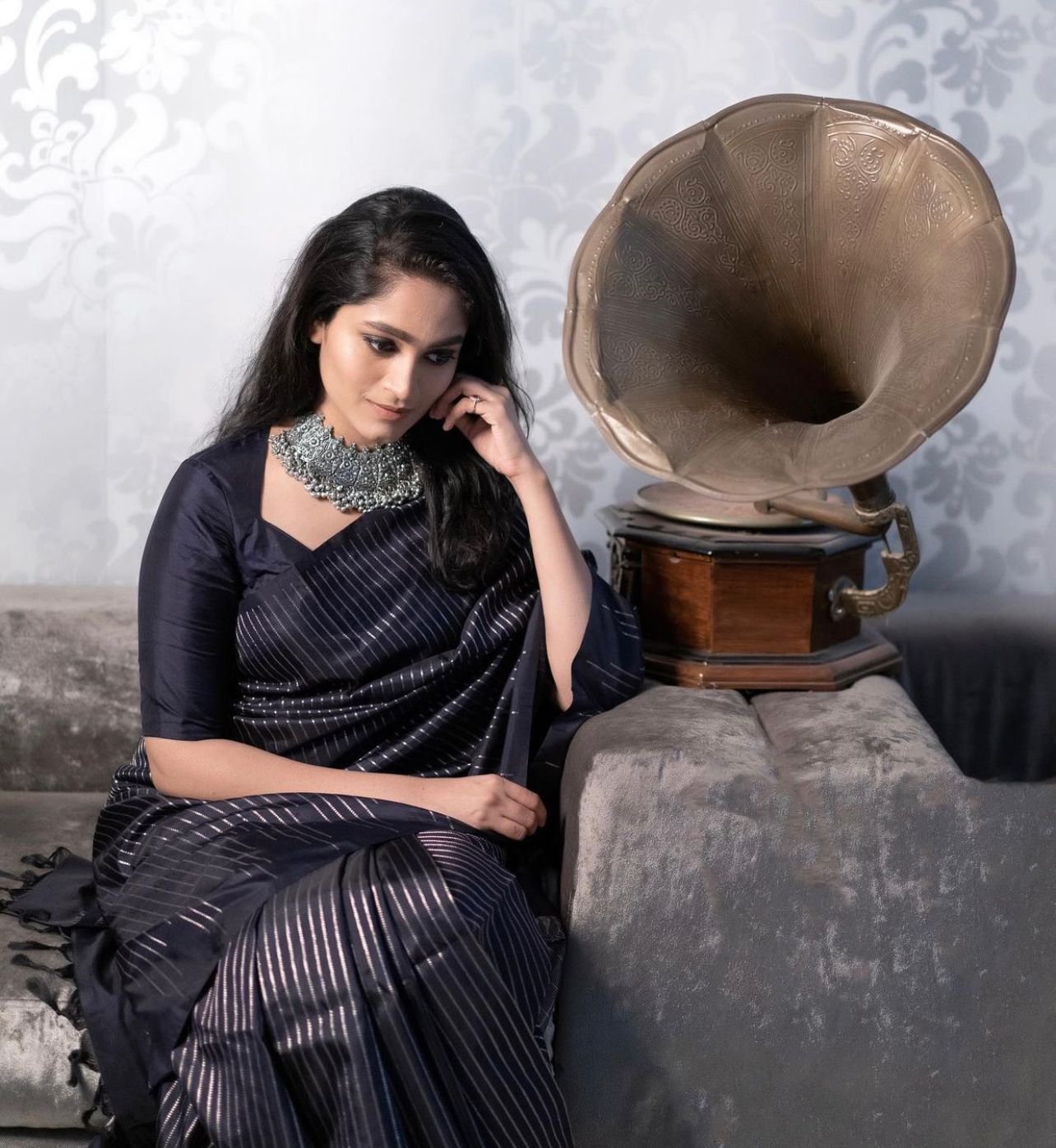 Stylish Black Soft Silk Saree With Sensational Blouse Piece - Colorful Saree