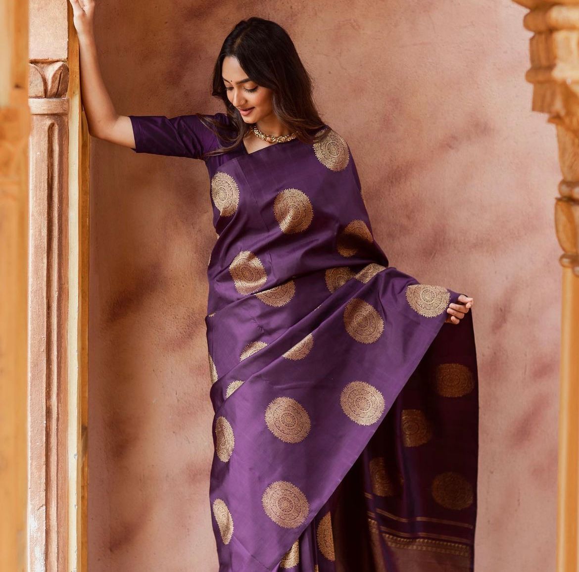 Fairytale Purple Soft Silk Saree With Cynosure Blouse Piece - Colorful Saree