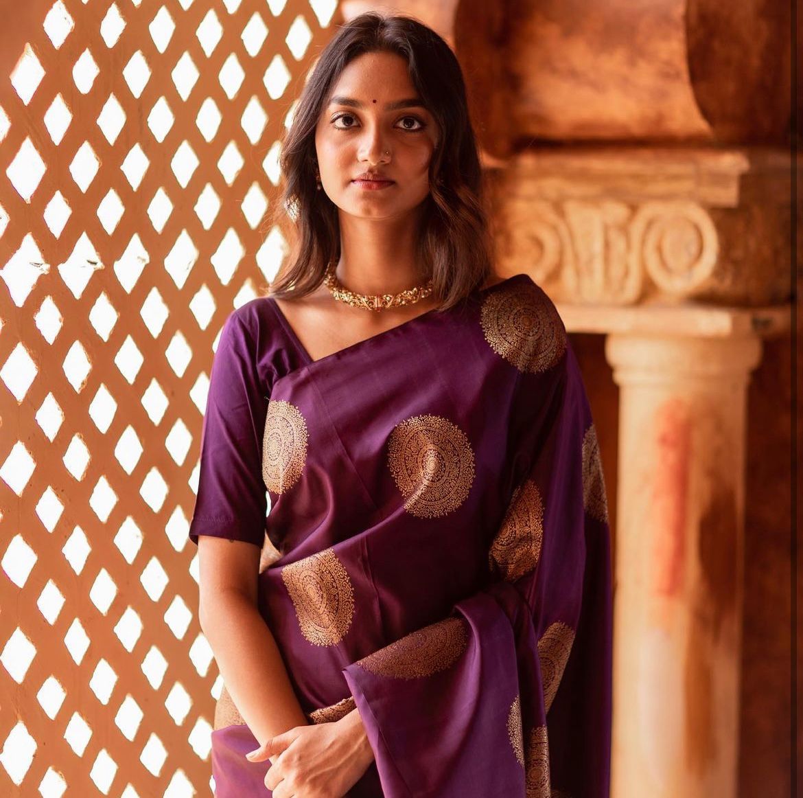Fairytale Purple Soft Silk Saree With Cynosure Blouse Piece - Colorful Saree
