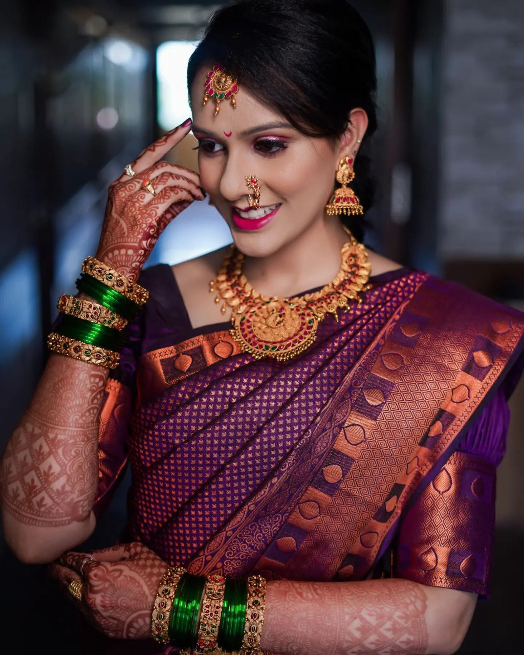 Gratifying Purple Soft Silk Saree With Splendiferous Blouse Piece - Colorful Saree