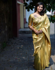 Elaborate Yellow Soft Silk Saree With Proficient Blouse Piece - Colorful Saree