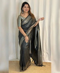 Tremendous Black Soft Silk Saree With Super Proficient Blouse Piece - Colorful Saree