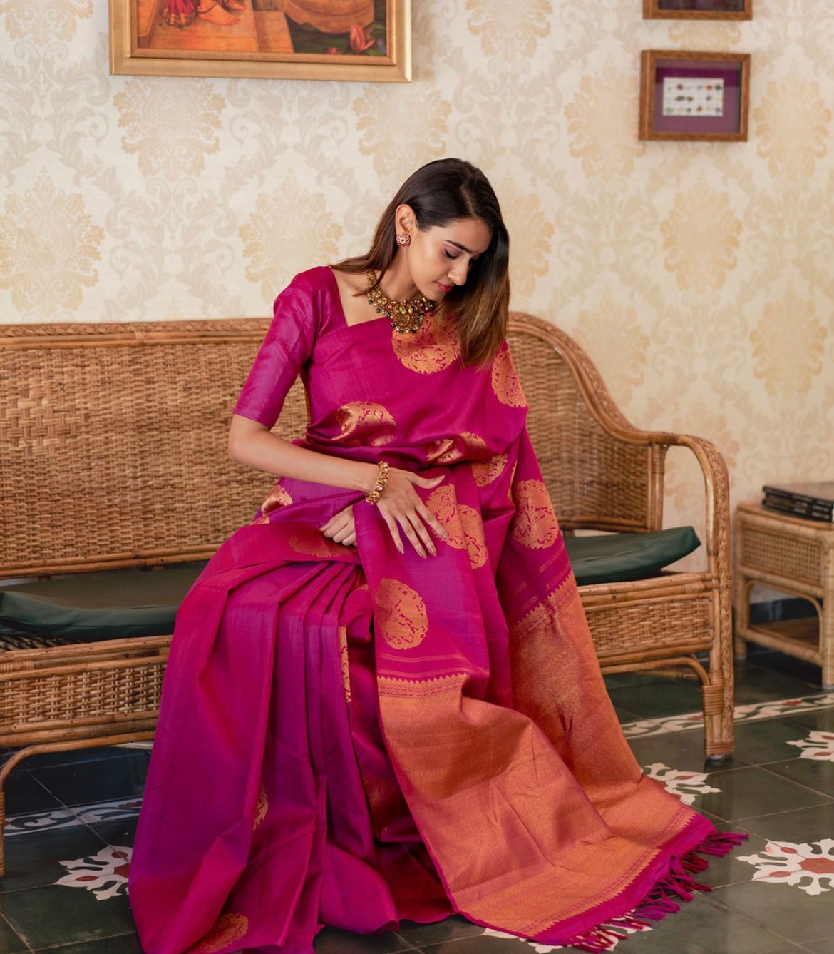 Mesmerising Dark Pink Soft Silk Saree With Skinny Blouse Piece - Colorful Saree