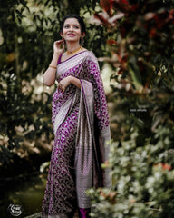 Prodigal Purple Soft Silk Saree With Elaborate Blouse Piece - Colorful Saree