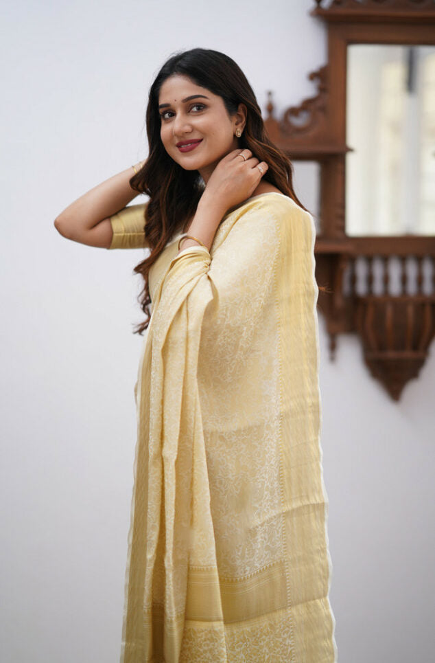 Amiable Beige Soft Silk Saree With Imaginative Blouse Piece - Colorful Saree