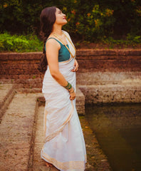 Denouement White Soft Silk Saree With Ratatouille Blouse Piece - Colorful Saree