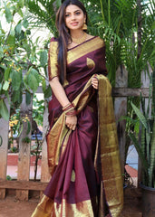 Phenomenal Wine Soft Silk Saree With Beautiful Blouse Piece - Colorful Saree