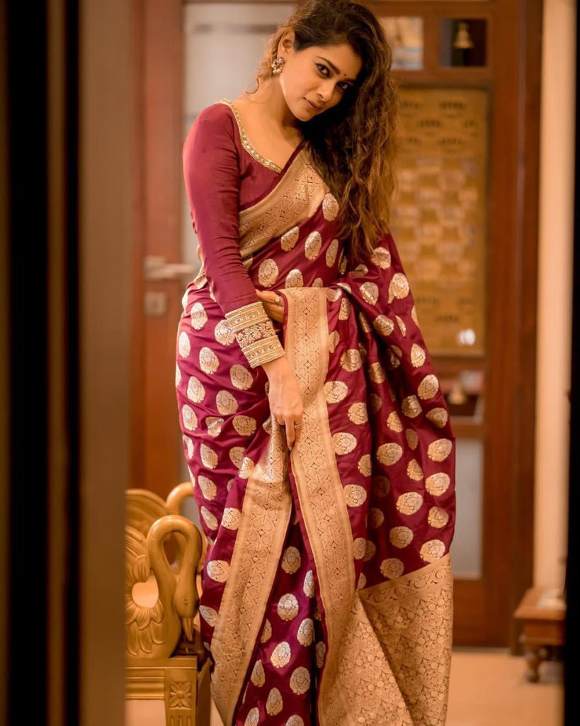 Captivating Brown Soft Silk Saree With Adorable Blouse Piece - Colorful Saree