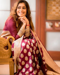 Captivating Brown Soft Silk Saree With Adorable Blouse Piece - Colorful Saree