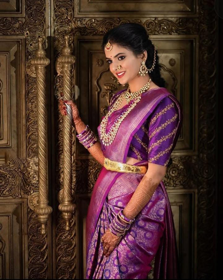 Twirling Purple Soft Silk Saree With Entrancing Blouse Piece - Colorful Saree