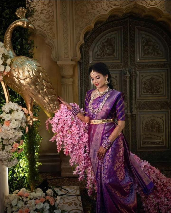 Twirling Purple Soft Silk Saree With Entrancing Blouse Piece - Colorful Saree