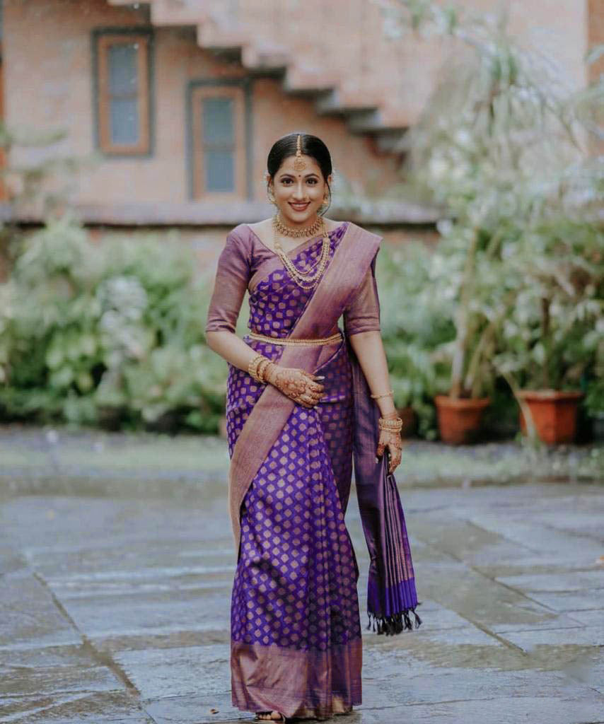 Exceptional Royal Blue Soft Silk Saree With Groovy Blouse Piece - Colorful Saree