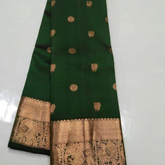 Sophisticated Dark Green Soft Silk Saree With Precious Blouse Piece - Colorful Saree