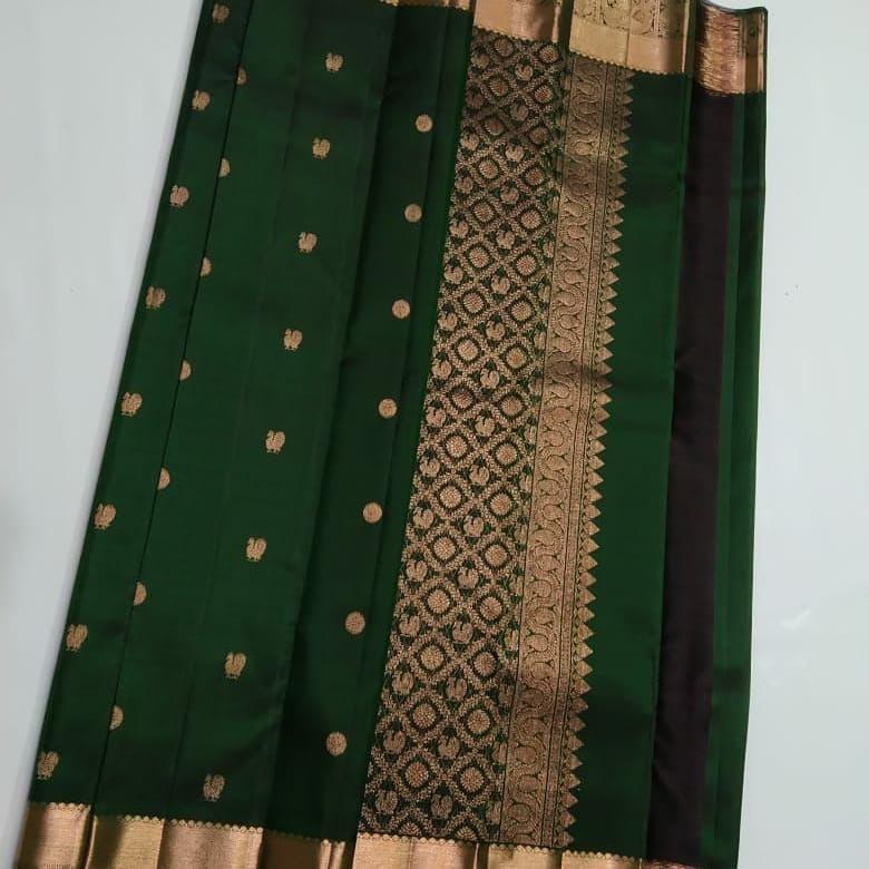 Sophisticated Dark Green Soft Silk Saree With Precious Blouse Piece - Colorful Saree