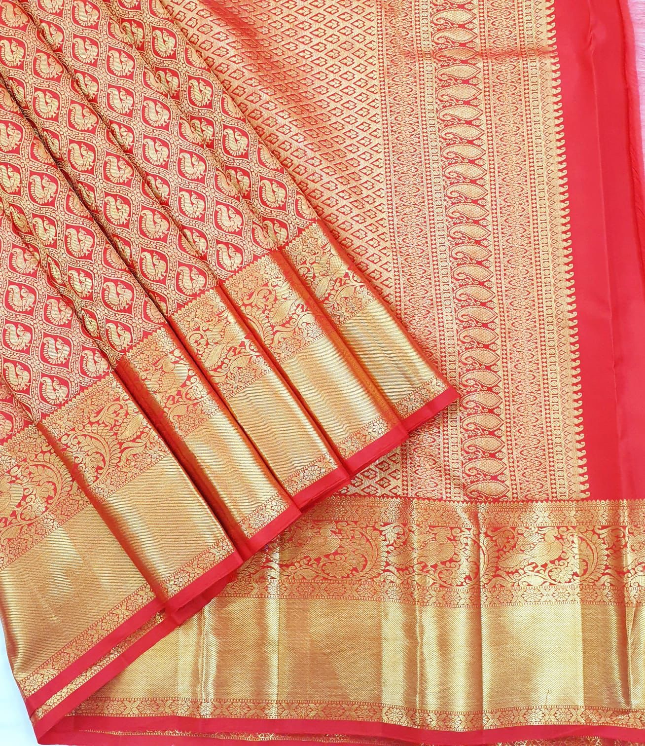 Prettiest Red Soft Silk Saree With Pleasant Blouse Piece - Colorful Saree