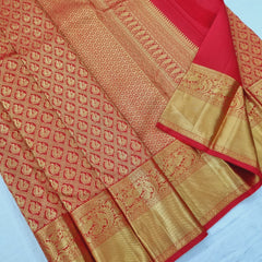 Prettiest Red Soft Silk Saree With Pleasant Blouse Piece - Colorful Saree