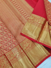 Prettiest Red Soft Silk Saree With Pleasant Blouse Piece - Colorful Saree