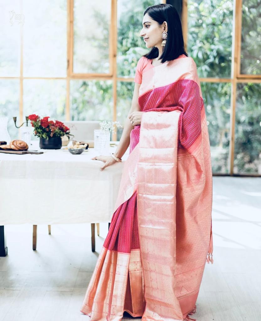 Trendy Pink Soft Silk Saree with Elegant Blouse Piece - Colorful Saree