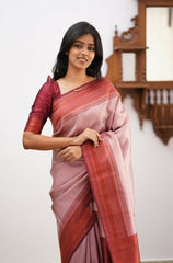 Flattering Baby Pink Soft Silk Saree With Precious Blouse Piece - Colorful Saree