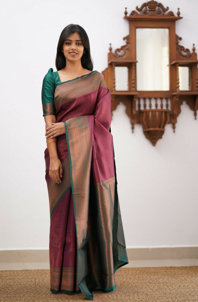 Energetic Maroon Soft Silk Saree With Mesmerising Blouse Piece - Colorful Saree