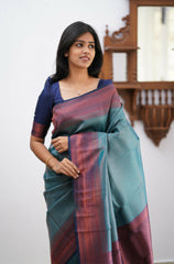 Smart Rama Soft Silk Saree With Ravishing Blouse Piece - Colorful Saree