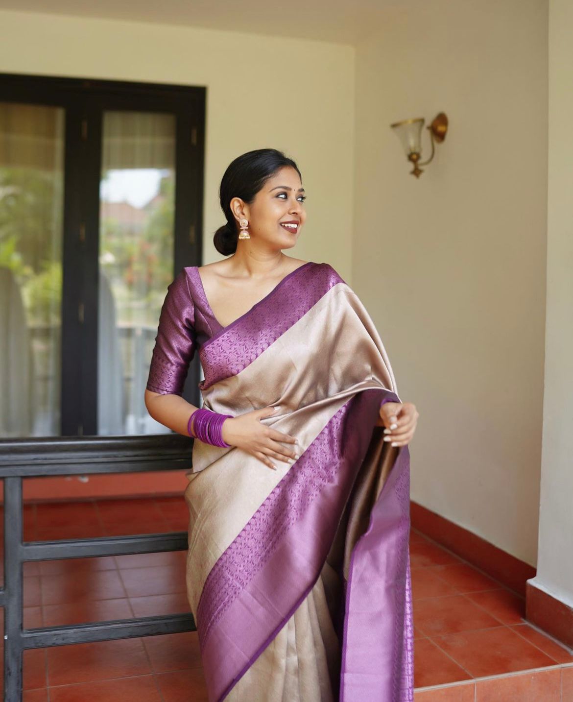 Supernal Beige Soft Silk Saree With Engaging Blouse Piece - Colorful Saree