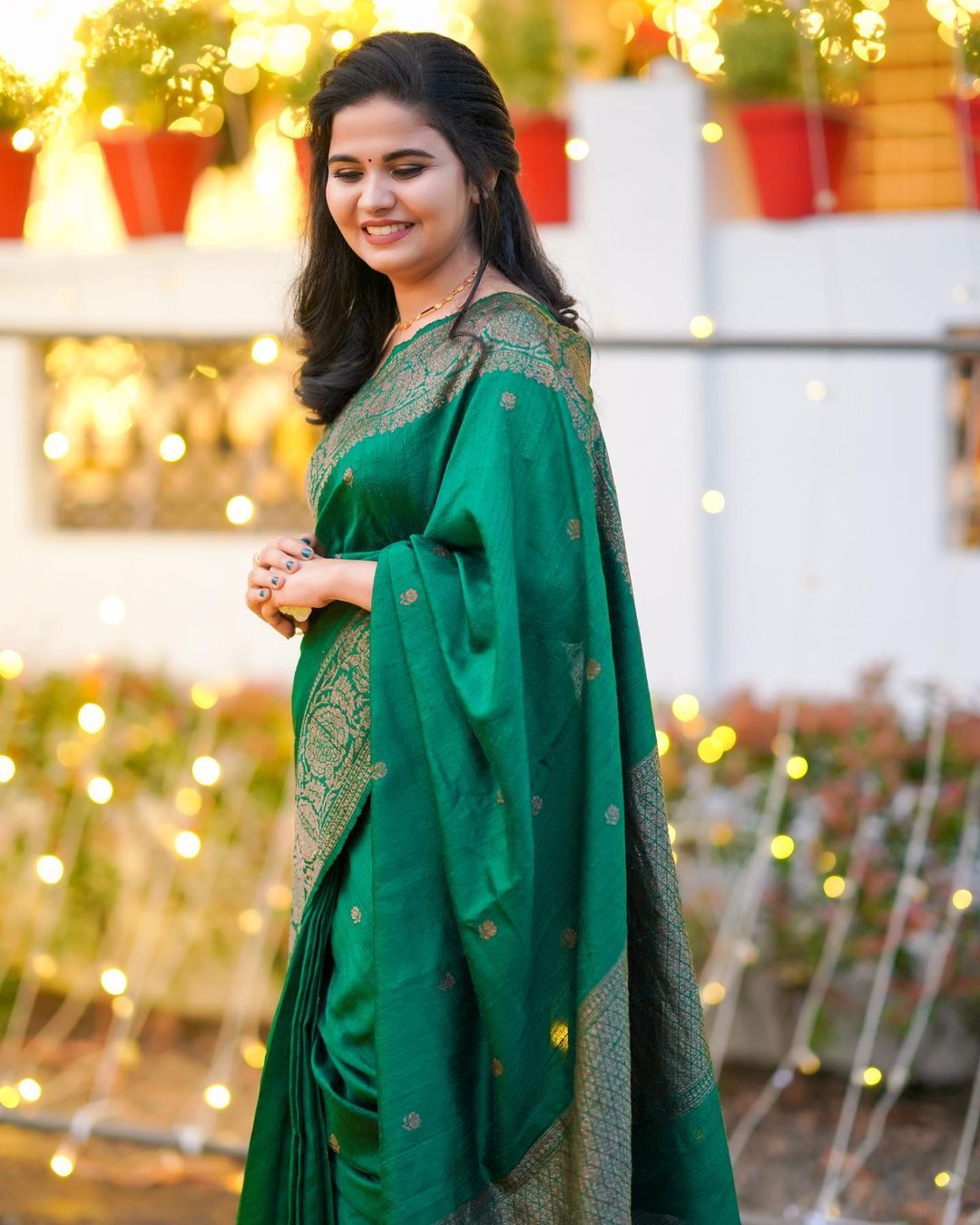 Artistic Green Soft Banarasi Silk Saree With Lovely Blouse Piece - Colorful Saree