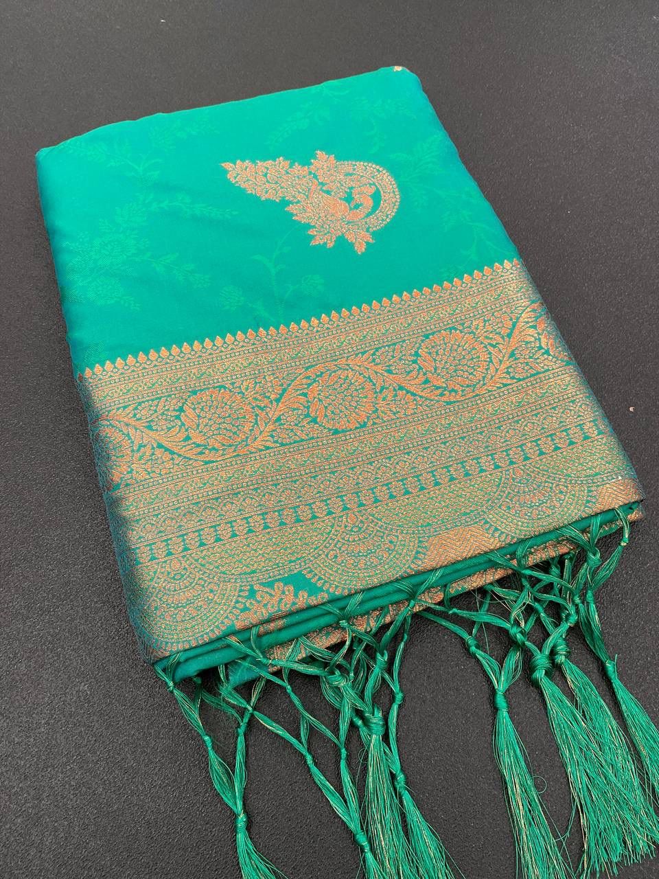 Marvellous Turquoise Soft Banarasi Silk Saree With Snazzy Blouse Piece - Colorful Saree