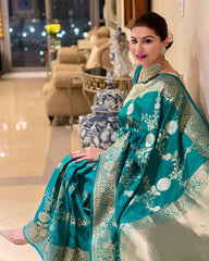 Beautiful Green Soft Silk Saree With Pretty Blouse Piece - Colorful Saree