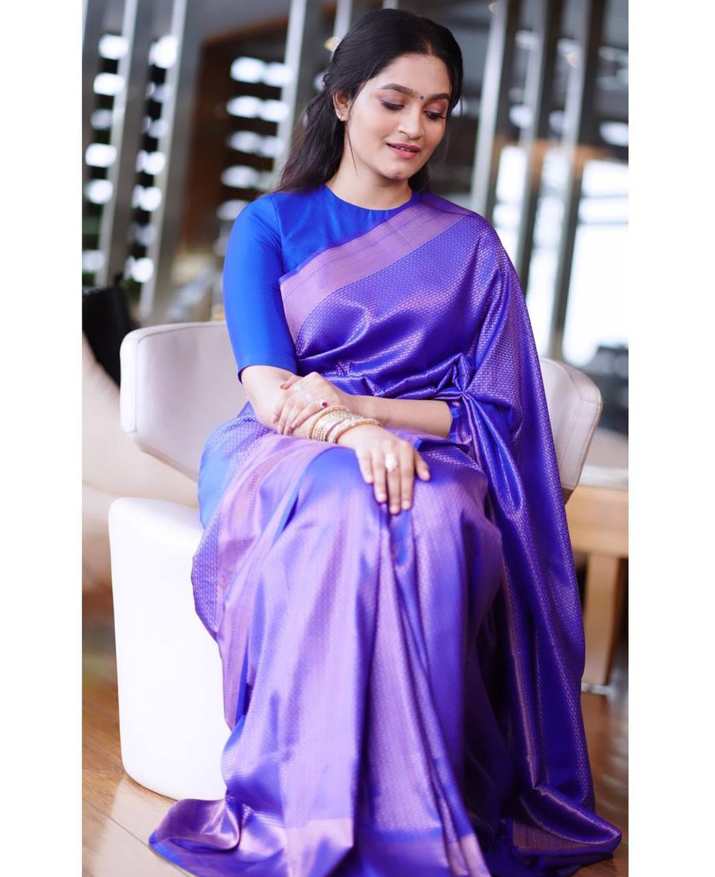 Inspiring Blue Soft Banarasi Silk Saree With Entrancing Blouse Piece - Colorful Saree