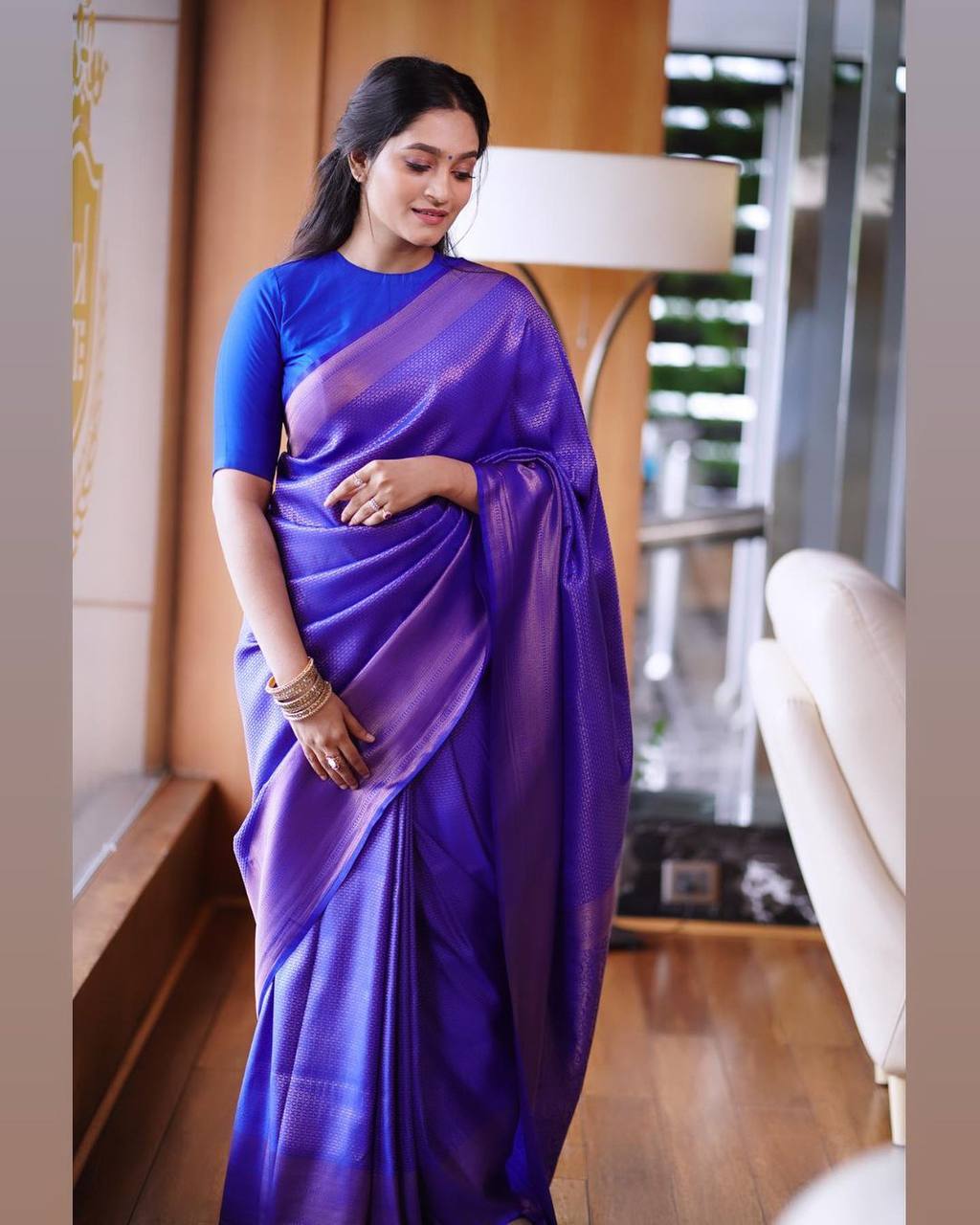 Inspiring Blue Soft Banarasi Silk Saree With Entrancing Blouse Piece - Colorful Saree