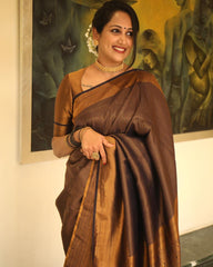 Charming Black Soft Kanjivaram Silk Saree With Surpassing Blouse Piece - Colorful Saree