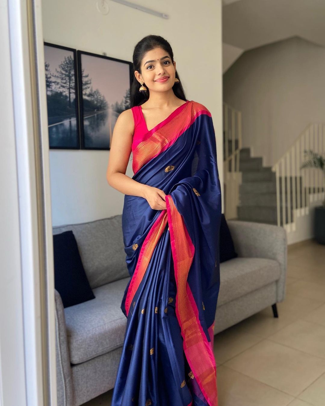 Gorgeous Blue Soft Banarasi Silk Saree With Awesome Blouse Piece - Colorful Saree