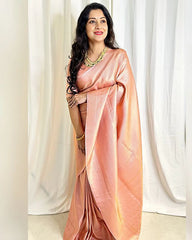 Ebullience Baby Pink Soft Silk Saree With Imbrication Blouse Piece - Colorful Saree