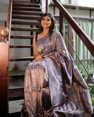 Precious Blue Soft Banarasi Silk Saree With Unequalled Blouse Piece - Colorful Saree