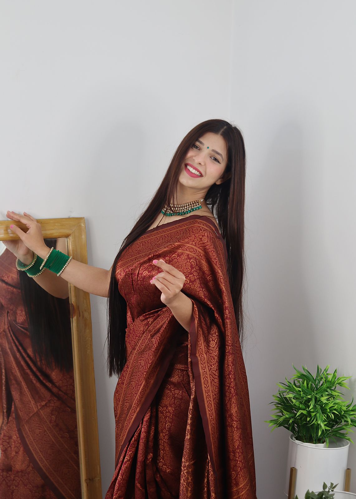 Classy Maroon Soft Banarasi Silk Saree With Trendy Blouse Piece - Colorful Saree