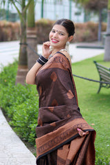 Fantabulous Black Soft Banarasi Silk Saree With Energetic Blouse Piece - Colorful Saree