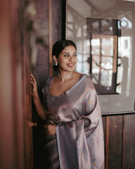 Desirable Grey Soft Silk Saree With Panoply Blouse Piece - Colorful Saree