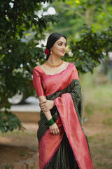 Delectable Green Soft Silk Saree With Confounding Blouse Piece - Colorful Saree
