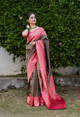 Fragrant Green Soft Banarasi Silk Saree With Artistic Blouse Piece - Colorful Saree