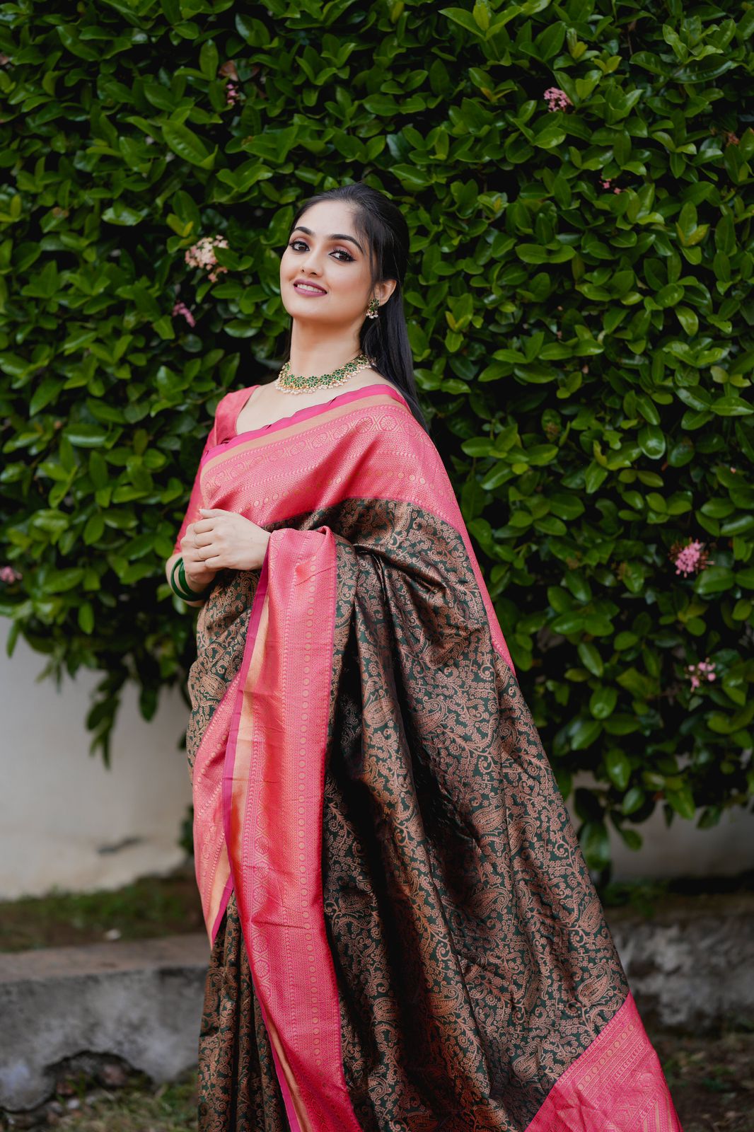 Fragrant Green Soft Banarasi Silk Saree With Artistic Blouse Piece - Colorful Saree
