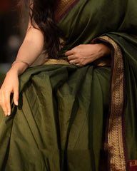 Elaborate Green Soft Banarasi Silk Saree With Proficient Blouse Piece - Colorful Saree