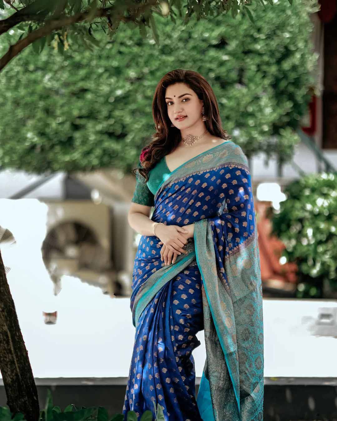 Delightful Blue Soft Banarasi Silk Saree With Prettiest Blouse Piece - Colorful Saree