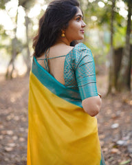 Inspiring Yellow Soft Silk Saree With Fairytale Blouse Piece - Colorful Saree