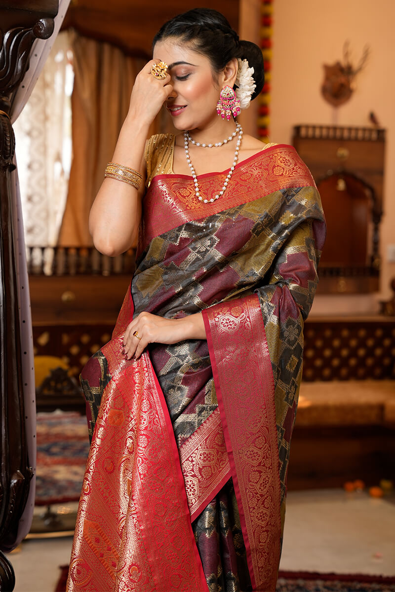 Precious Green Organza Silk Saree With Energetic Blouse Piece - Colorful Saree