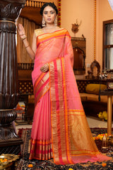 Effervescent Pink Soft Silk Saree With Proficient Blouse Piece - Colorful Saree