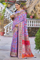 Phenomenal Lavender Pashmina saree With Amiable Blouse Piece - Colorful Saree