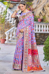 Phenomenal Lavender Pashmina saree With Amiable Blouse Piece - Colorful Saree