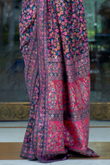 Exuberant Blue Pashmina saree With Transcendent Blouse Piece - Colorful Saree