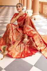 Fairytale Multicolor Kanjivaram Silk Saree With Smashing Blouse Piece - Colorful Saree